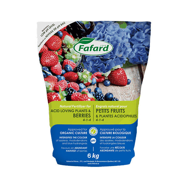 Fafard Engrais naturel pour baies et plantes acidophiles (4-1-4) 6K
